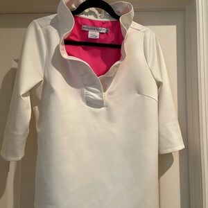 Gretchen Scott XL White Ruffle Top